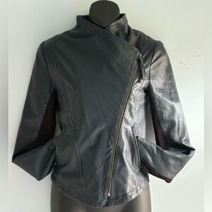 Mackage Women's XXS Black Leather Jacket with Asymmetrical Zip